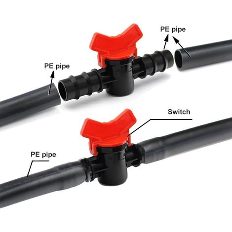 Lot de 12 clapets anti-retour en plastique, raccords pour tuyau d'arrosage, vannes d'irrigation goutte à goutte pour tuyau d'eau de 16 mm (1/4)