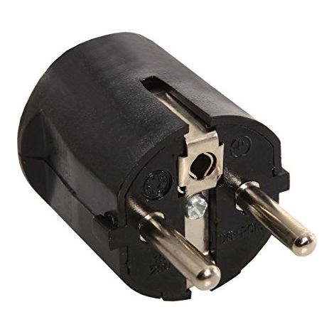 AS Schwabe 45042 Clavija macho recta negra PVC