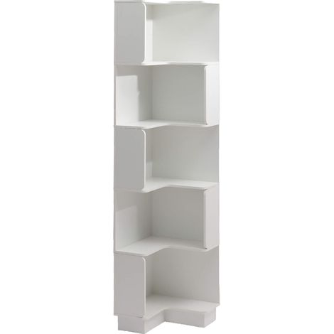 Libreria 6 Ripiani Mobili Rebecca Selin 175x38,5x37,5 MDF Bianca (1/5)