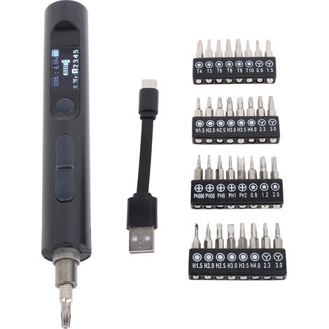 Mini destornillador eléctrico de alta precisión, herramienta para reparación de teléfonos, color negro. (1/5)