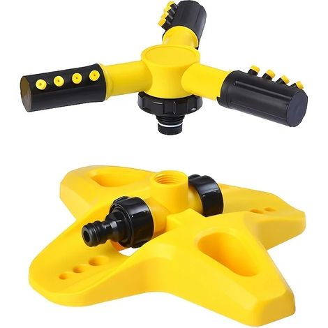 (JAUNE) Système d'arrosage automatique rotatif à 360° pour jardin et pelouse, raccord rapide, buse rotative, fournitures d'irrigation de jardin (1/5)