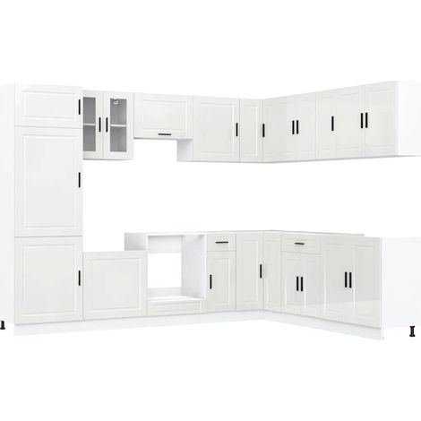 Maison Exclusive - Mueble cocina Porto blanco brillo 14 pzas made (1/5)