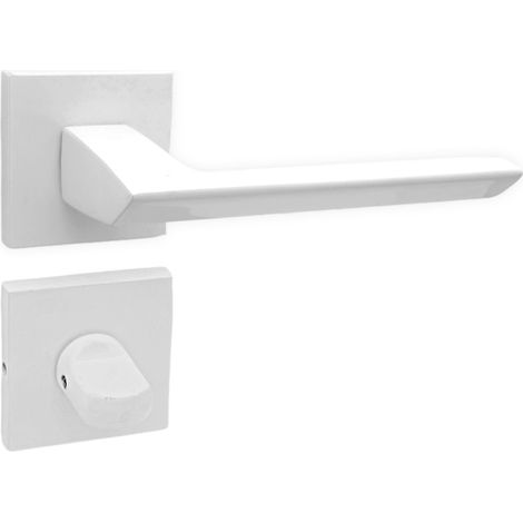 DOMINO Poignée de porte ELENA QR SLIM Blanc WC Poignée avec rosace WC Blanc (1/5)
