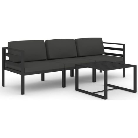Maison Exclusive - 4-tlg. Garten-Lounge-Set mit Kissen Aluminium