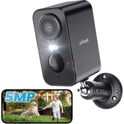 Iegeek – Caméra de surveillance WiFi 5MP – Vision nocturne couleur – Détection mouvement AI/PIR – Audio bidirectionnel – Étanchéité IP65 – Angle de vue 130° (1/5)