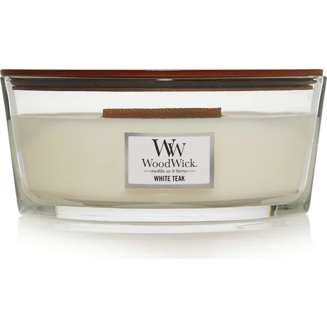 WOODWICK CANDELA ELLISSE JAR ELLIPSE WHITE TEAK PROFUMO CASA INTERNI (1/5)