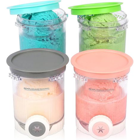 Set mit 4 x 480 ml Ninja Swirl Creami Eisbehältern, passend für die Serien NC700 und NC701EU, mit Swirl-Aufsatz für Ninja Swirl Eismaschinen, BPA-frei, spülmaschinenfest (1/5)