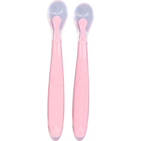 2 pièces Cuillère Bébé Autonome en Silicone Doux pour l'Apprentissage de la Diversification Alimentaire (1/5)