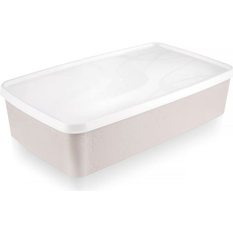 Boite alimentaire beige avec couvercle capacite 2 l (1/5)