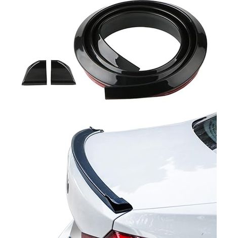 Car Spoiler, Universal Tuning Accessory, Flexible Car Rear Roof Spoiler Sticker, Waterproof Rubber Rear Spoiler, Suitable for Most Cars (Black) (1/5)