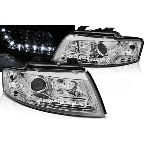 Paire de feux phares Audi A4 cabriolet de 2002 a 2006 Daylight led chrome-32018999 (1/2)