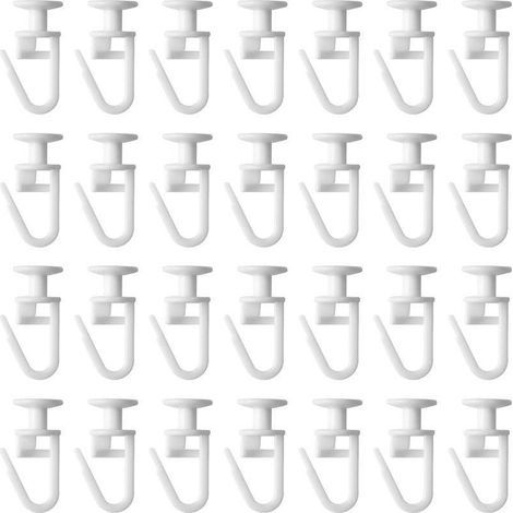 50 Pièces Glisseur pour Rail Rideau ,Glisseurs pour Rail à Rideaux Crochets à Clapser Crochets de Rideau pour Rails de Rideau de Type Rail (1/5)