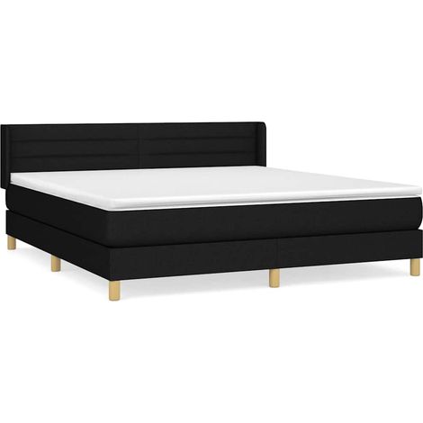 Maison Exclusive - Cama box spring con colchón tela negro 180x200 (1/5)