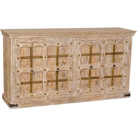 Aparador de madera blanco 180x46x96h cm