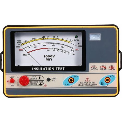 Irovami Mégohmmètre numérique portable de haute précision (0-2000 MΩ, 1000 V) (1/5)