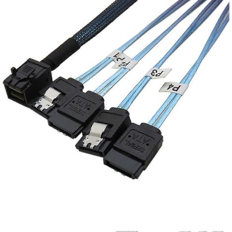 Câble interne Hd Mini Sff-8643 vers 4xsata, câble pour disque dur, Mini hôte/contrôleur Hd vers 4sata (1/5)
