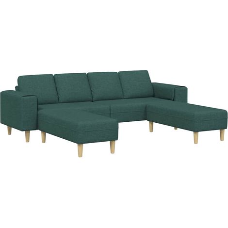 Sofa Set Dark green Fabric vidaXL (1/5)