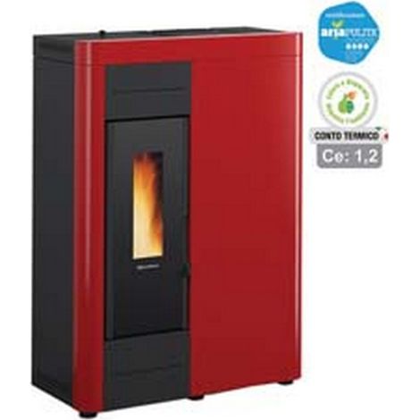 1PZ STUFA A PELLET VIRNA IDRO 14,5 KW BORDEUAX (CONTO TERMICO) - misure cm.79,3x38,4x110,5h. peso kg.151