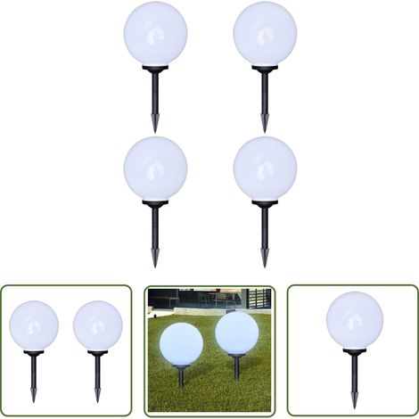 The Living Store 4 pcs Lampes d'allée d'extérieur à LED 30 cm et piquet au sol - Lumieres Exterieures - Lampes Solaires - Decoration Jardin - Éclairage Led - Luminaire Solaire (1/5)