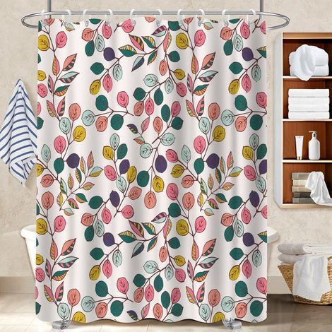 Rideau de douche imperméable en polyester 180x180 déco d‘intérieur protection douche pour maison de campagne (1/5)