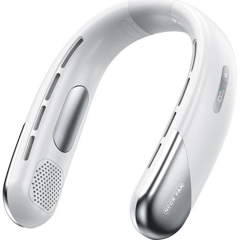 Ventilateur portable de cou, climatiseur personnel avec affichage LED, flux d’air 360° et 5 vitesses