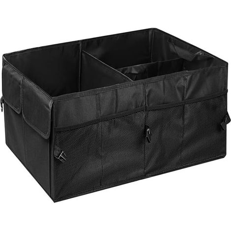 Organisateur de coffre multifonctionnel, pliable et étanche - Boîte de rangement pour SUV, camions et camping avec plusieurs compartiments, ajustable (1/5)