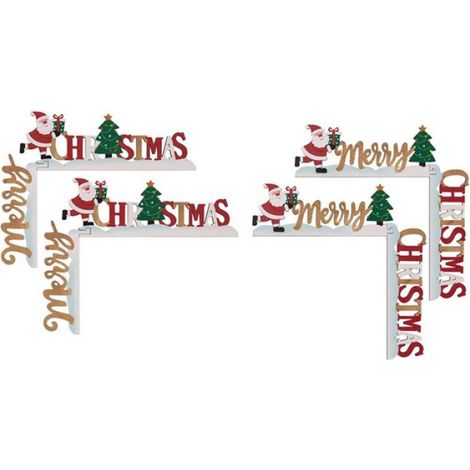 Décoration Cadre Porte Noël - Bois MDF - Pour Porte Fenêtre Arbre Intérieur Extérieur - 4 Pièces (1/5)