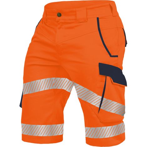 Vizwell Warnschutz-Shorts Flex-HiVis VWT192 Gr. 52 leuchtorange/marine (1/2)