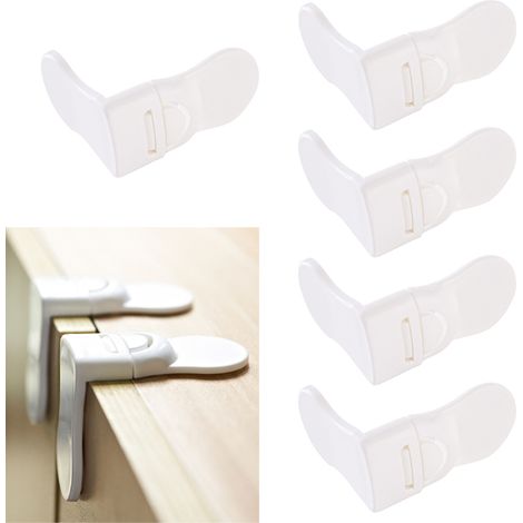 Verrou de sécurité pour tiroirs et armoires, lot de 5 pièces, protection enfant adaptée aux portes de tiroirs et armoires