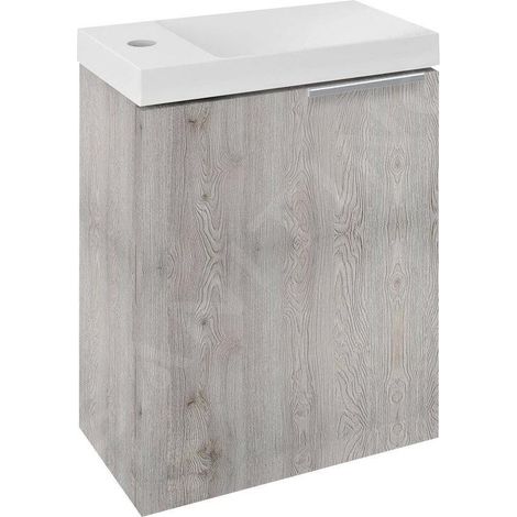 Sapho Latus - Meuble-vasque 394x500x220 mm, 1 porte, chêne Mocca LT110-1212 (1/5)