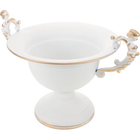 Pot de Fleurs Urne Vintage Jardinière Métal pour Intérieur Pot de Fleurs Style Européen pour Étagère ou Table (1/5)