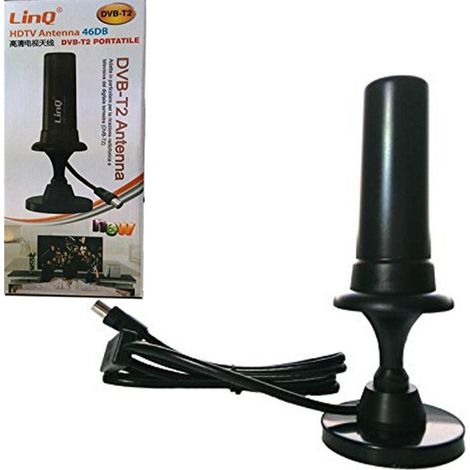 Antenne Tv Dvb-t2 46 Dbi Portable Pour Voiture Camping-car Suv Avec Aimant Pour Extérieur (1/2)