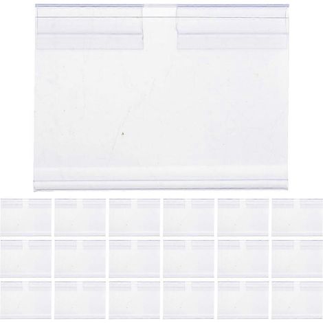 50 porte-étiquettes en plastique pour étiquettes de prix et présentoirs de marchandises-6.00X4.20X2.00CM-Transparent (1/3)