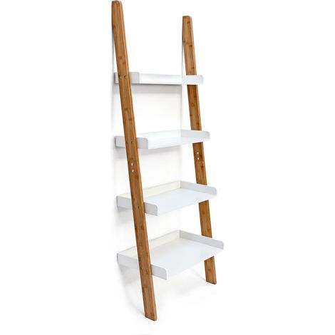 Scaffale a scala decorativo bagno 30 x 25 x 20 cm in MDF bianco 130004120