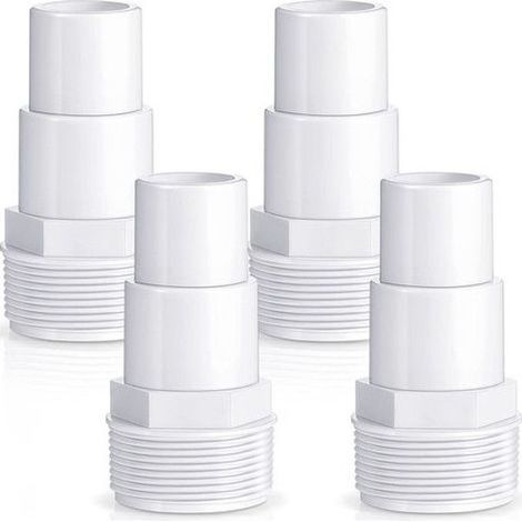 Lot de 4 adaptateurs de tuyau de pompe de filtre de piscine pour connecteur de raccord 1 1/4"-1 1/2" Filetage 1,5" (1/5)