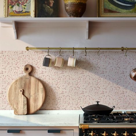 Lot de 25 autocollants de carrelage de 20 cm - Rose Terrazzo - Autocollant de transfert - Pour salle de bain et cuisine - Pour poêle - Décoller et coller (1/5)