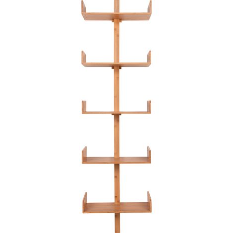 VALI- Étagère murale en bambou naturel 50x180 cm (1/5)