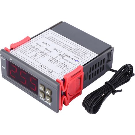 Thermostat numérique STC-1000 à double sortie relais avec sonde NTC (110 V - 220 V CA) (1/5)