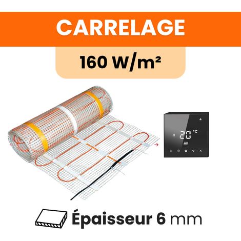 Kit Plancher chauffant électrique carrelage + Thermostat Wifi tactile (TFT) Ignis - 160 W/m² : 1800 W - 11 m² : longueur: 2200 cm - Largeur: 50 cm (1/5)