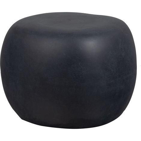Table basse galet 50x50x35 cm en fibre d'argile noir (1/5)