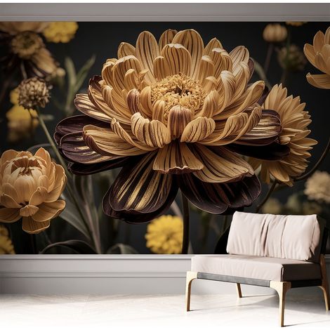 Papier peint autocollant avec imprimé pour cuisine facile à appliquer pour mur a motif Élégance florale 312x219 cm (1/5)
