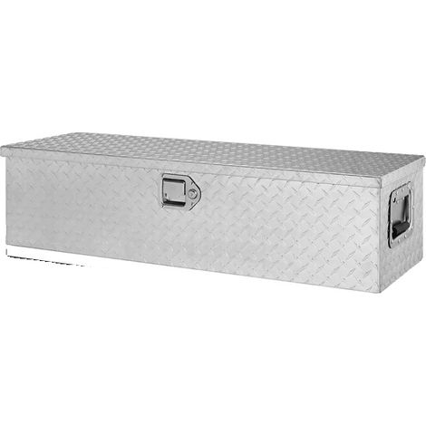 Caja de herramientas, aluminio resistente, interior espacioso, 39x13x10 cm, color plata. (1/2)