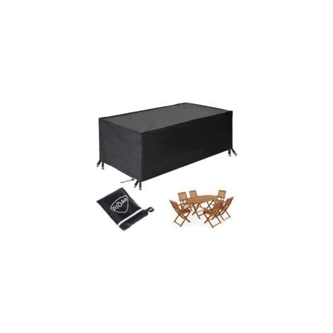 Housse Meubles de Jardin, Housse Table Exterieur, Anti-UV Oxford Robuste Bache Table et Chaise de Jardin Tissu Oxford 600D Housse de Protection pour Table, Meubles-213x132x74cm- Crezuo (1/4)