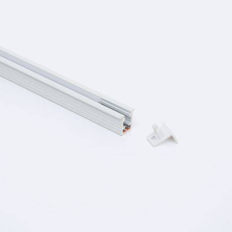 Aluminiumprofil Einbau 2m für LED Streifen bis 6 mm Weiß 2 m Weiß transluzent
