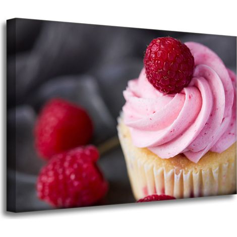 Leinwanddruck „Küche Himbeer-Cupcake“ 70x50