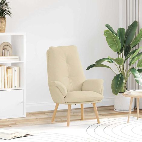 Silla Relax Crema 69 x 74 x 93 cm tela vidaXL (1/5)