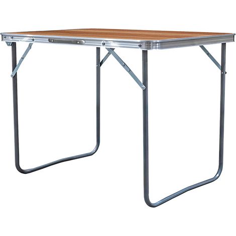 Aga Mesa de camping plegable 80x60x70 cm Marrón (1/4)