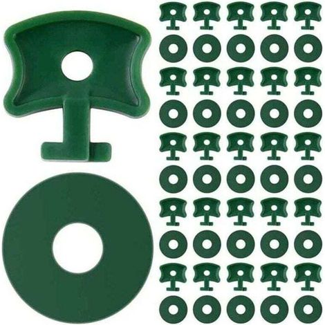 Pack de de 100 Clips en plastique pour serre avec rondelles pour sécuriser l'isolation, XU, Le filet à bulles sur serre en aluminium, ,vert, 50 clips + 50 rondelles - KZQ (1/4)