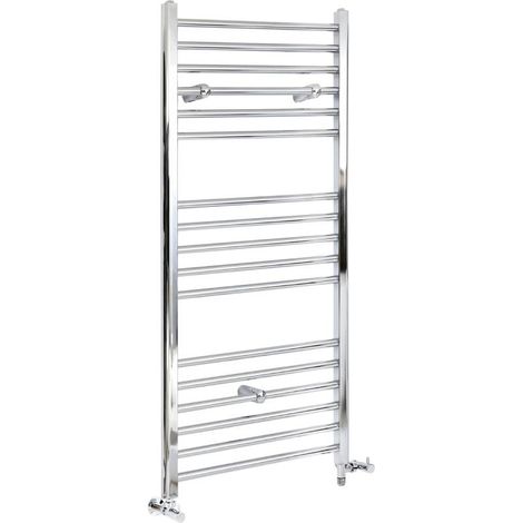 Hudson Reed – Sèche-serviettes mixte plat 120 x 50 cm – Acier chromé – Puissance 400W – Design moderne pour salle de bain