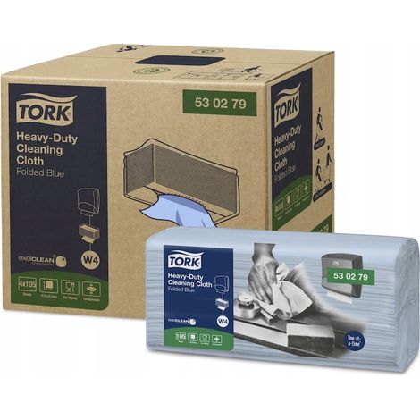 Panni per pulizia Tork w4 resistenti assorbenti blu (1/3)